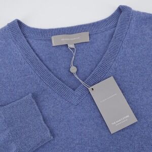 NEW Neiman Marcus Cloud Cashmere V-Neck Sweater Blue Mens XL MSRP $198